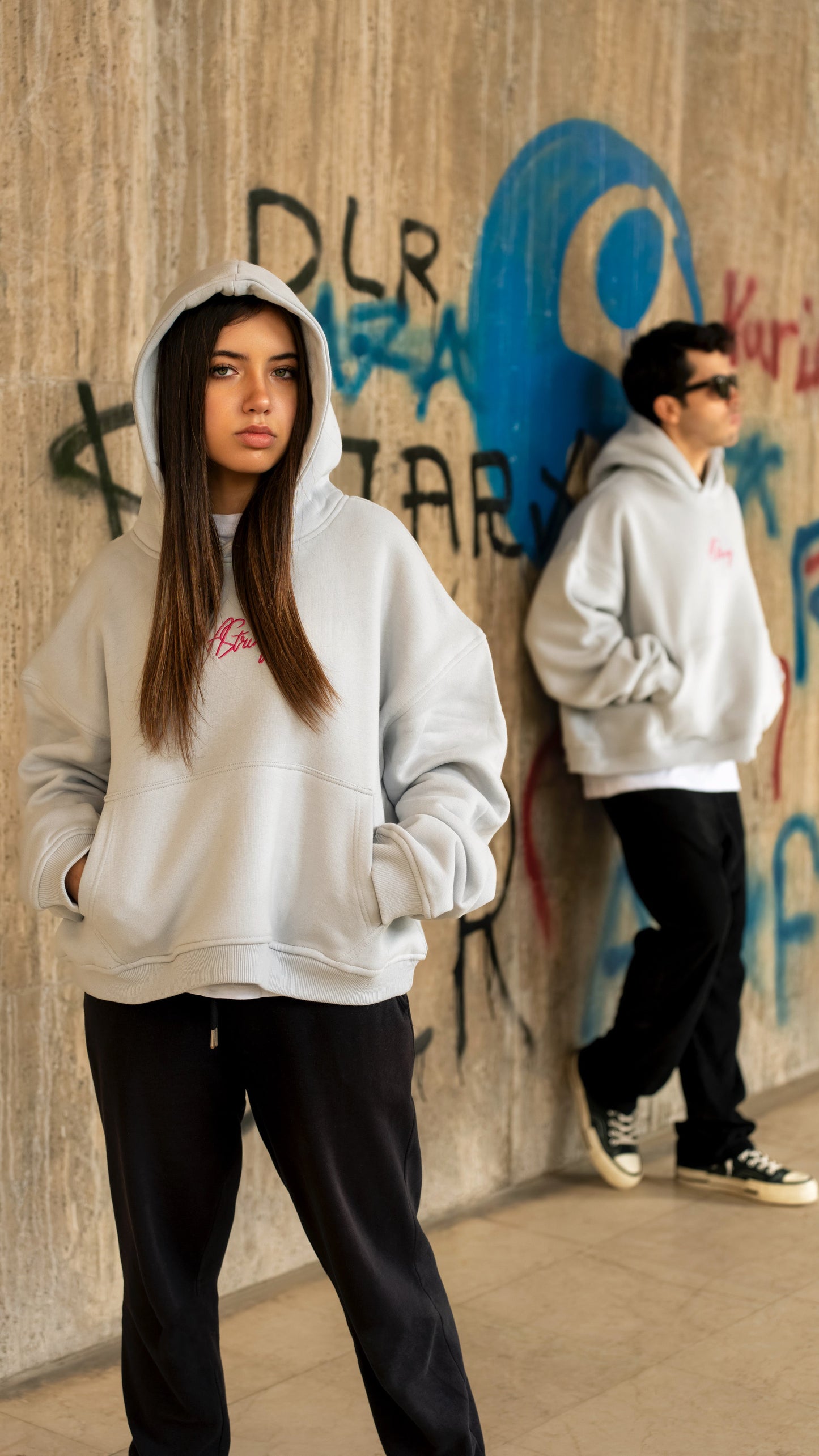 OVERSIZED CROPPED HOODIE Colour LIGHT GRAY