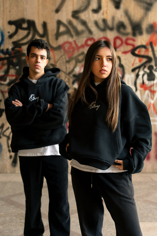 OVERSIZED CROPPED HOODIE Colour Black