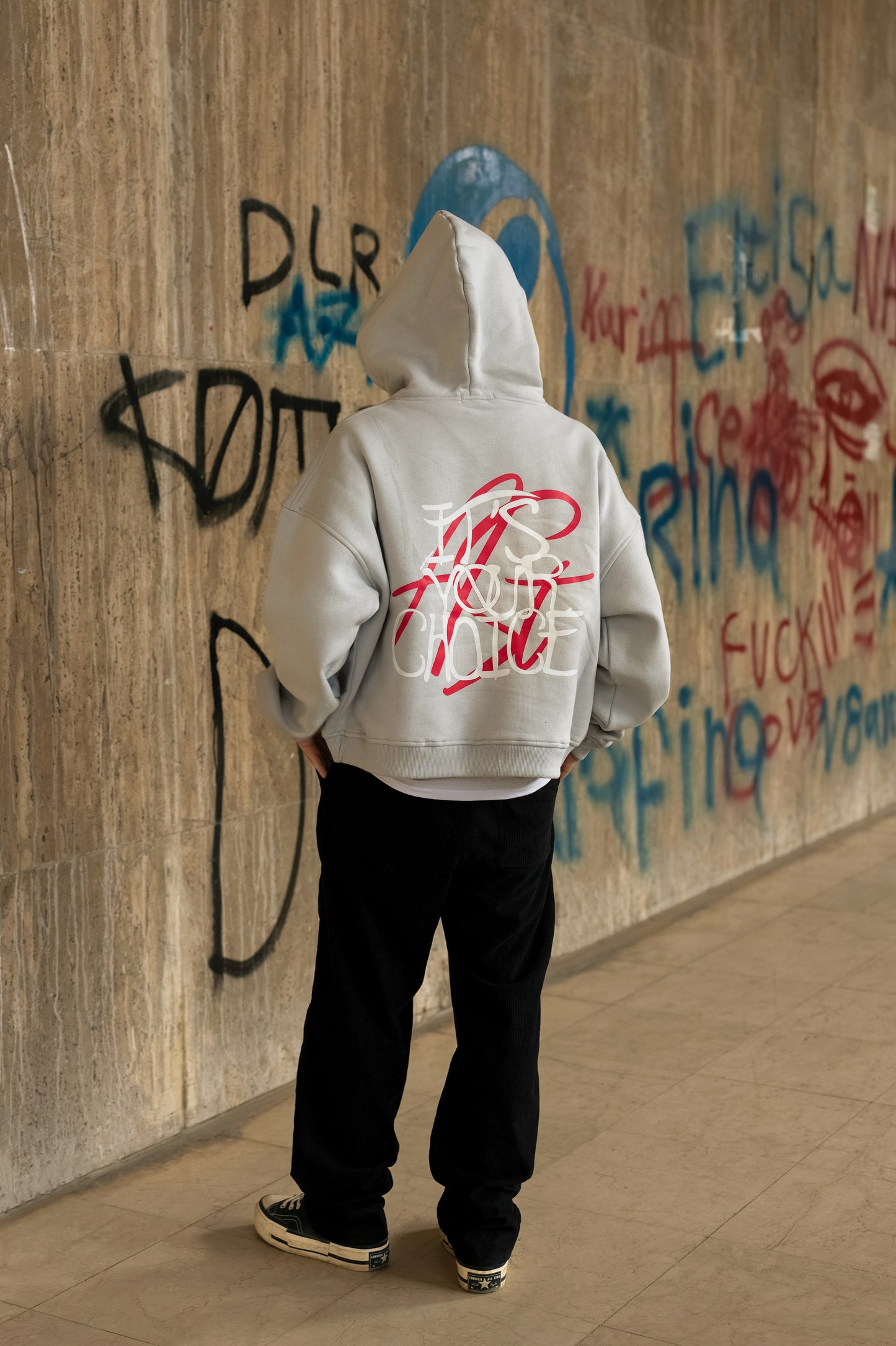 OVERSIZED CROPPED HOODIE Colour LIGHT GRAY